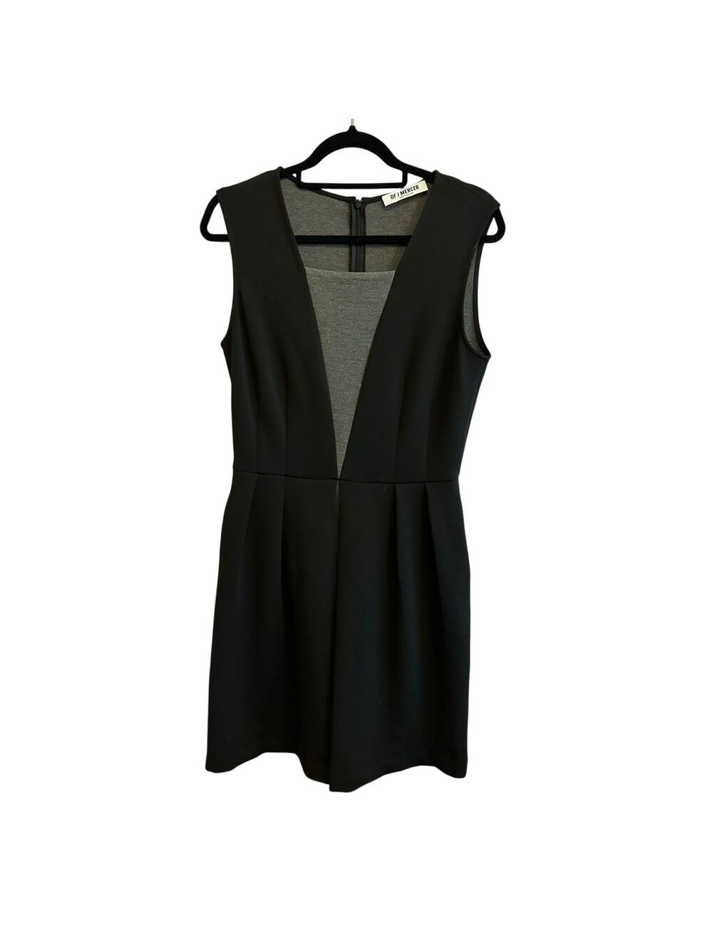 Of Mercer Black Gray Contrast Fit and Flare Tank Dress XL